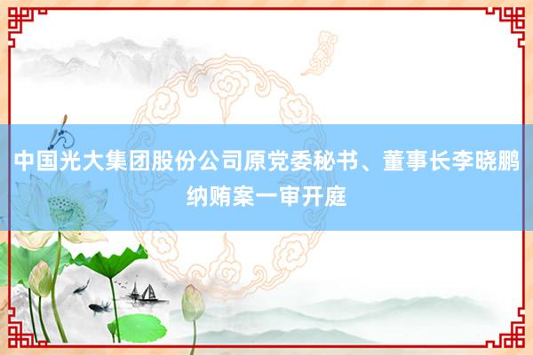 中国光大集团股份公司原党委秘书、董事长李晓鹏纳贿案一审开庭